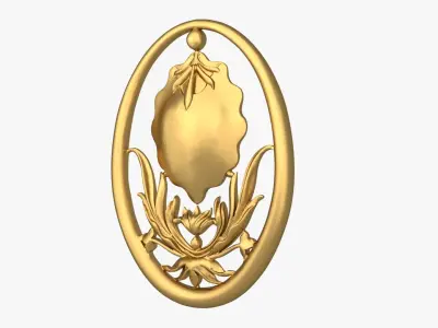 Classic oval decor ornament 266 3D model