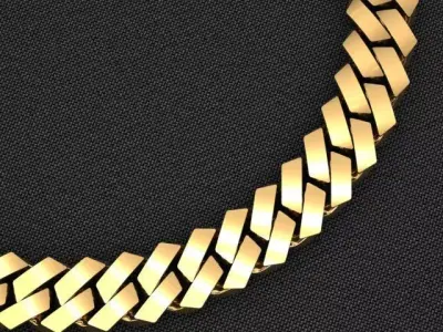 21 MM CUBAN SQUARE LINK CHAIN FOR NECKLACE 3D print model