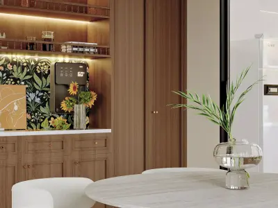 Luxury living room dining room interior scenes  04 3D model