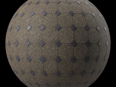Tile Materials 36- Concrete Tiling By Gravel Sbsar Pbr Seamless Texture