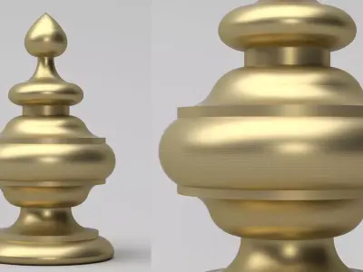 Elegant Gold Finial 3D model