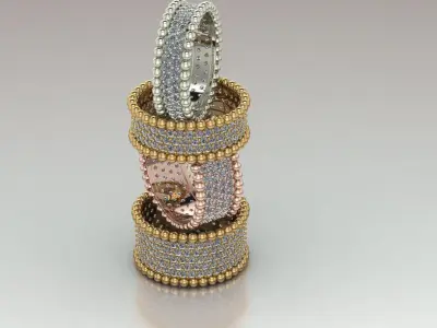 ball and  stone ring van clef 3D print model