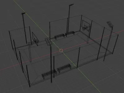 Basketball Court Low-poly 3D model order
