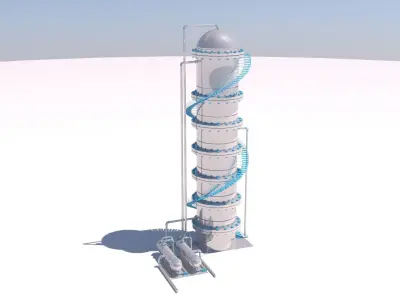 Refinery Distillation Column 04 3D model