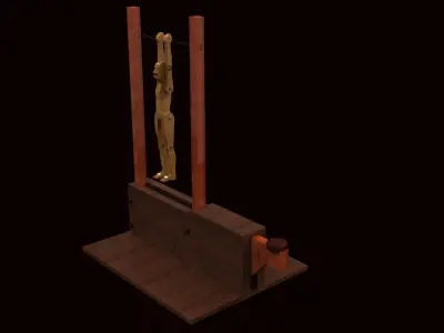 Maromero wooden stand with person Free 3D model