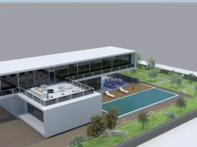 villa modern house 3D model