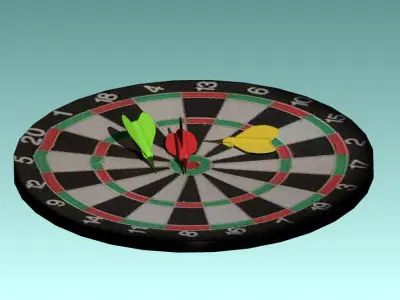 darts dart board Free low-poly 3D model