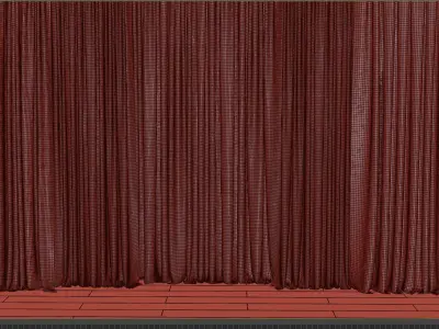 Curtains with tulle set 05  3D model