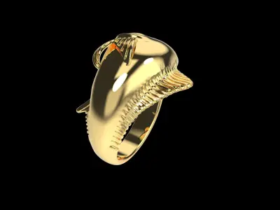MAHI MAHI DORADO DOLPHIN FISH HEAD RING 3D print model