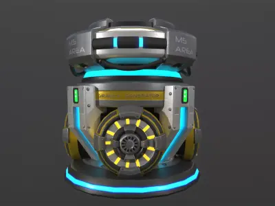 Sci-fi gravity generator Low-poly 3D model