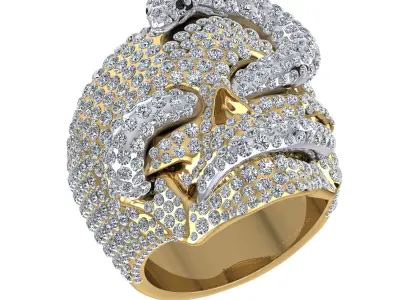 skull ring pendant 3D print model 3D print model