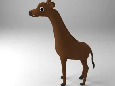 Cartoon giraffe Low-poly 3D model