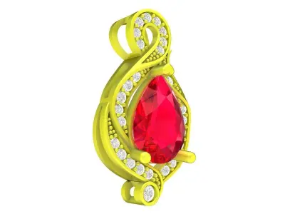 A7862 Fancy Diamond Art Women Pendant 3D print model