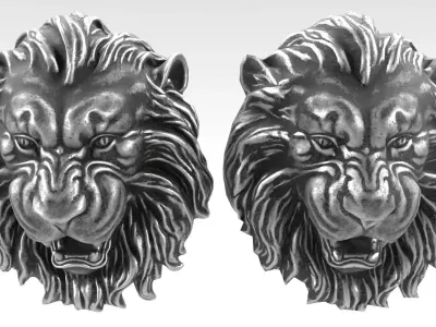 Decor Lion Head Low-poly 3D model