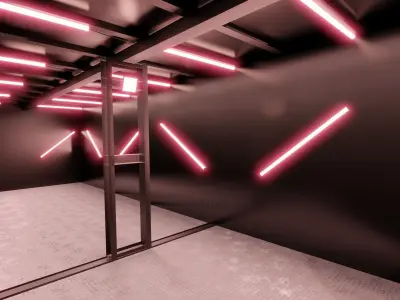 Car studio interior 3D model