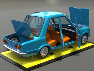 vaz 2101 cartoon 3D model