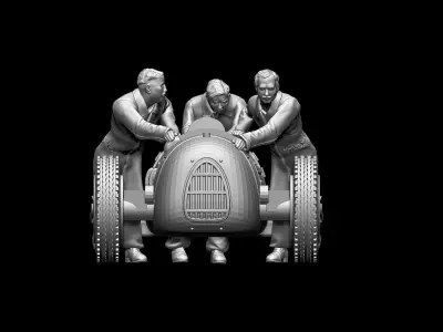 AUDI racing car and team 3D print model