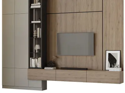 TV wall 001 3D model
