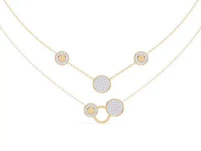 Luxury Diamond Necklace pendant with chain 3D print model