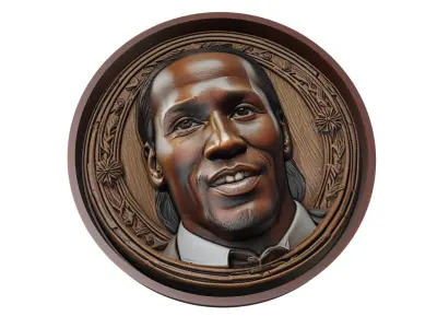 Didier Drogba Footballer Medallion 3D print model