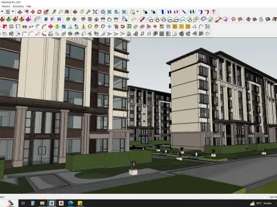 Highrise cluster with luxury apartments 3d model 3D model