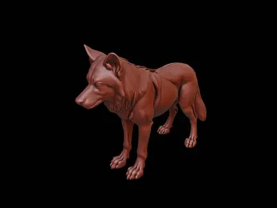 Wolf Animal Sculpture 3D print model purchase
