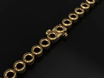 3mm Bezel Tennis Bracelet Links 3D print model