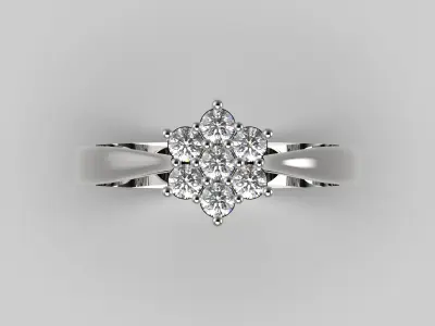 bride flower diamond ring fr0044 3D print model