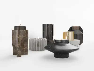 oOumm Candle Holders Decor Set 3D model