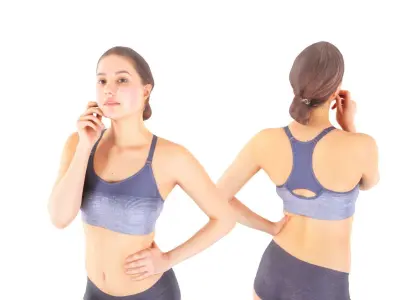 Scan sporty female 19 Low-poly 3D model