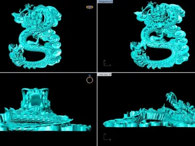 Dragon for jewelry - Dragon for ring - Dragon for pendant 3D print model