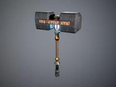 Hammer of Vikings Low Poly Low-poly 3D model