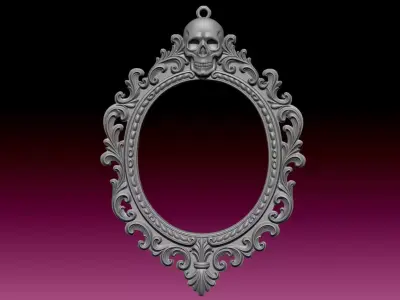 Gothic Skull Frame 3D print model