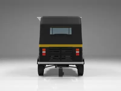 AUTO RICKSHAW 3D MODEL  Low-poly 3D model