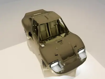 Realistic Sports Car 3D Model - High Quality Game Ready Detailed 3D model