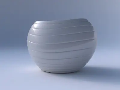 Bowl compressed 2 with smooth horizontal dents 3D print model