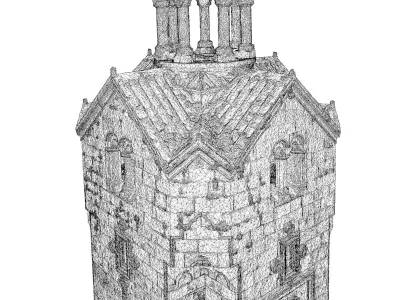 Orthodox Medieval Monastery Tower 3D model