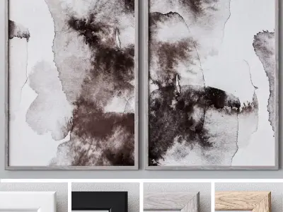 Set of large wall paintings  520 3D model