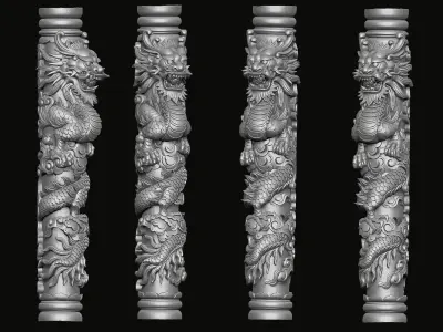 Dragon Pillar 3D print model