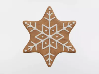 Gingerbread Christmas Cookie 04 3D model