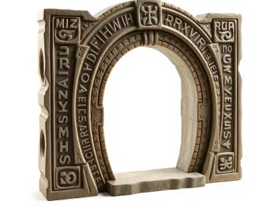 Rustic Stone Archway D Model Pack Low-poly 3D model