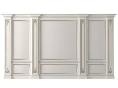 Classic Wall paneling white color 3D model