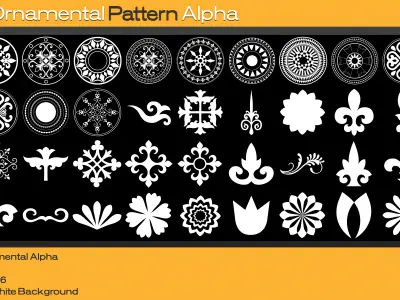 100 Ornamental Pattern 4K Alpha Texture