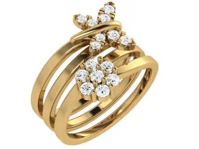 Butterfly Flower Spiral Ring 4614 3D print model