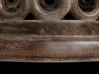 Solid Wood Drum End Table 3D model