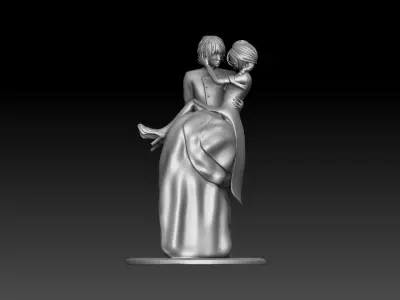 Groom and Bride 3D model for wedding cake 3D print model
