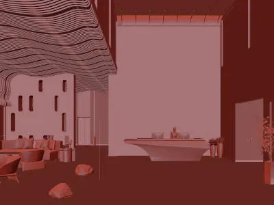 Modern reception lobby 3D model