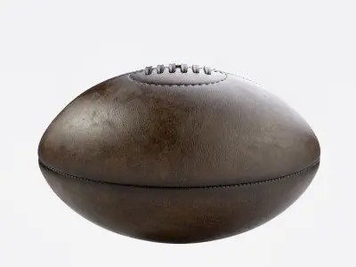 Retro Leather Rugby Ball 3D model