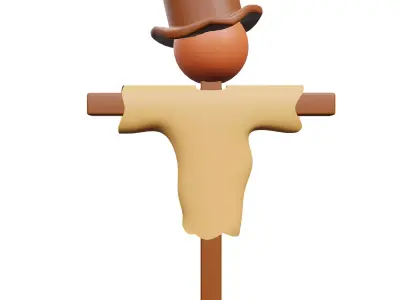 Scarecrow Icon Low-poly 3D model