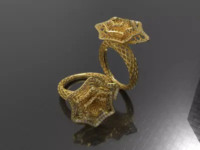 Star Inspired Luxury Ring 3D print model